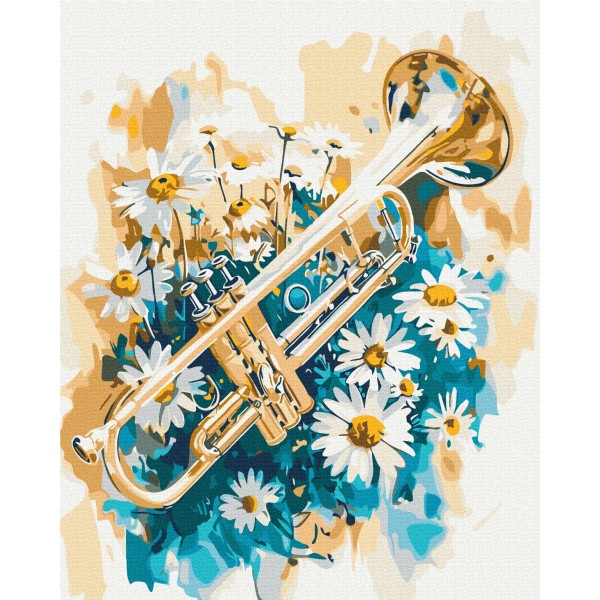 Картина за номерами Труба в ромашках BS54044