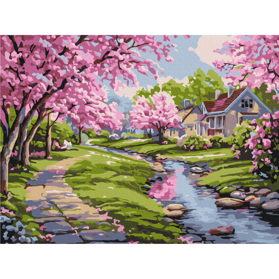 Сакура біля будинку