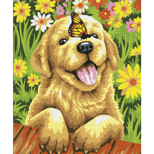 Картина по номерам Радостный щенок BS51702