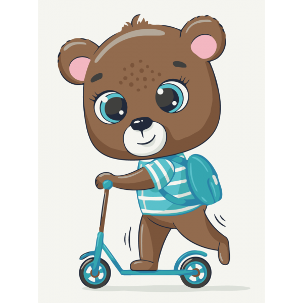 Картина по номерам Мишка школьник KBS7120