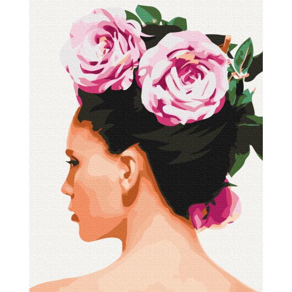 Картина за номерами Квіти у волоссі BS52592