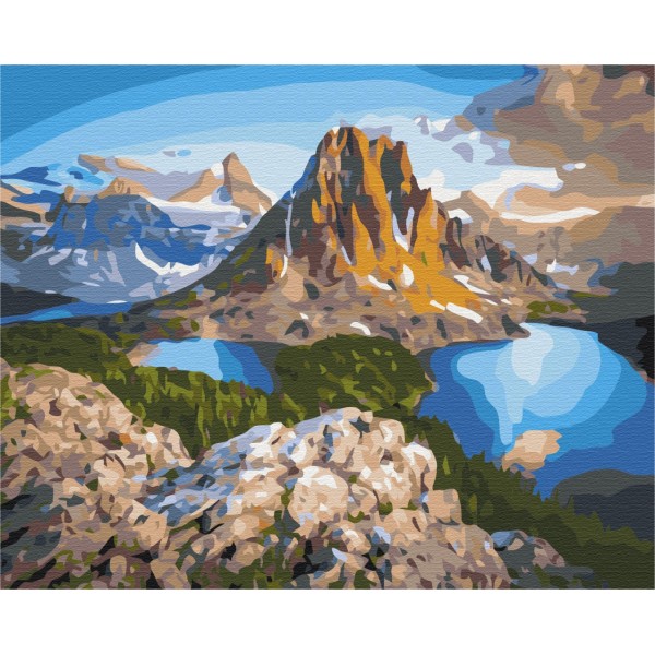 Картина за номерами Озера біля скель гори BS21610