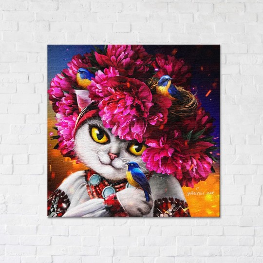 Картина на полотні Квітуча кішка © marysha_art