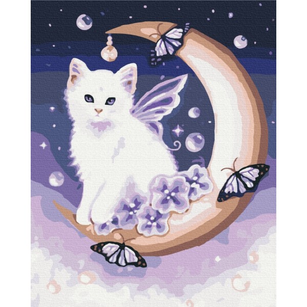 Преміум картина за номерами Кіт і місяць PBS140