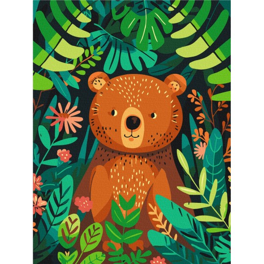 Картина за номерами Ведмедик в джунглях KBS0158