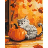 Котик з гарбузом