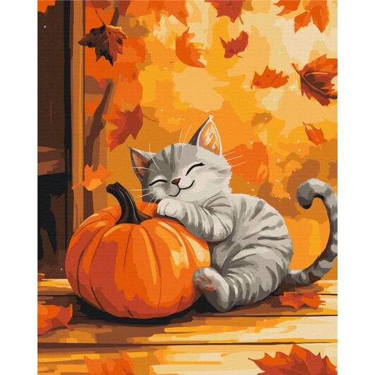 Котик з гарбузом