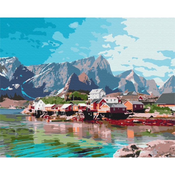 Картина по номерам Поселок в хрустальных горах