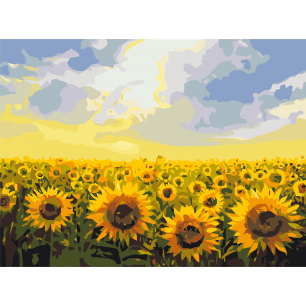 Картина за номерами Поле соняшників RBS135