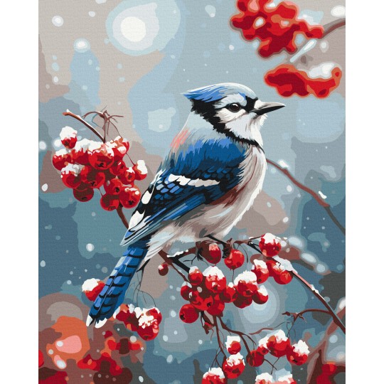 Пташка на морозному гіллі