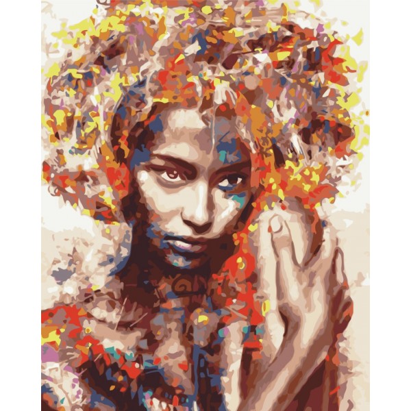 Картина за номерами Незнайомка у фарбах