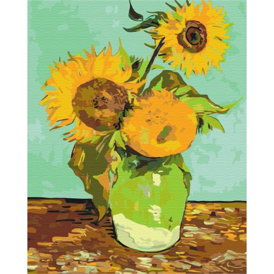 Картина за номерами Вінсент Ван Гог "Три соняшники у вазі" BS52344