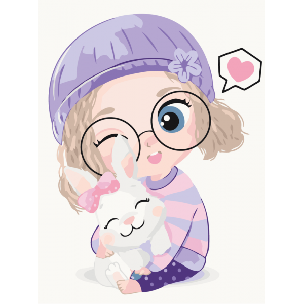 Картина по номерам Девочка с кроликом KBS7124