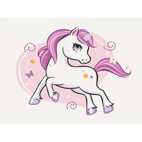 Картина по номерам Блестящая единорожка KBS0075 Картина по номерам Блестящая единорожка KBS0075