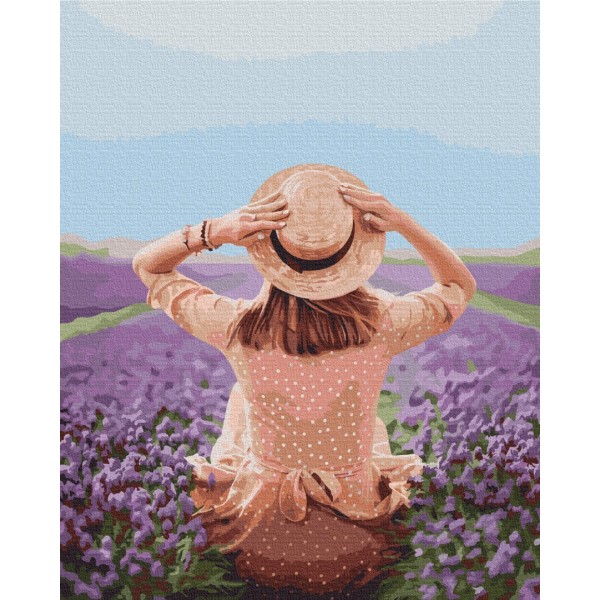 Картина по номерам Путешественница в лавандовом поле BS37568