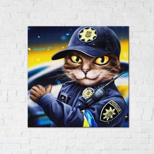 Картина на полотні Поліцейський кіт ©marysha_art