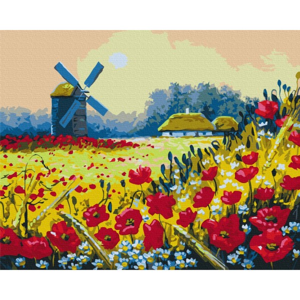 Преміум картина за номерами Макове поле PBS53148