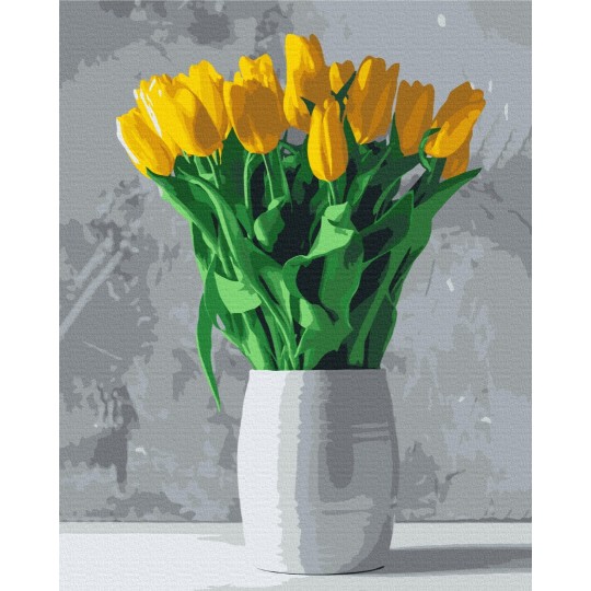 Картина за номерами Букетих жовтих тюльпанів BS52639L