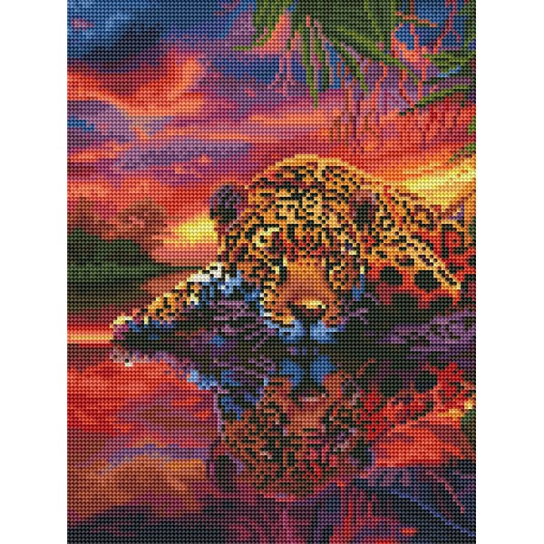 Леопард на барвистому фоні