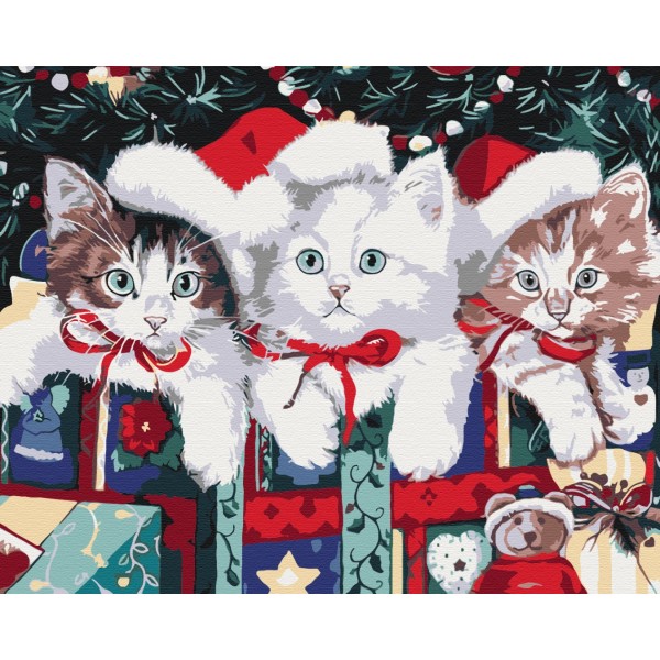 Картина за номерами Новорічні котики BS51359