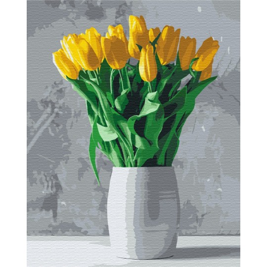 Картина за номерами Букетих жовтих тюльпанів BS52639