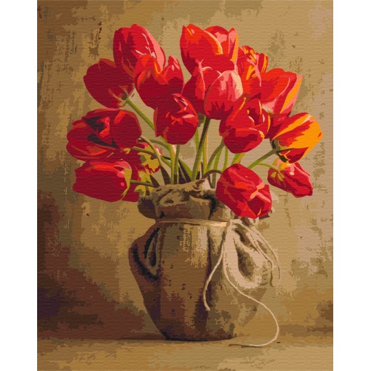 Картина за номерами Букет домашніх тюльпанів BS52656