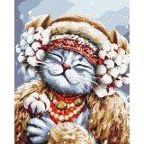 Картина за номерами Киця Зима ©Маріанна Пащук BS53412