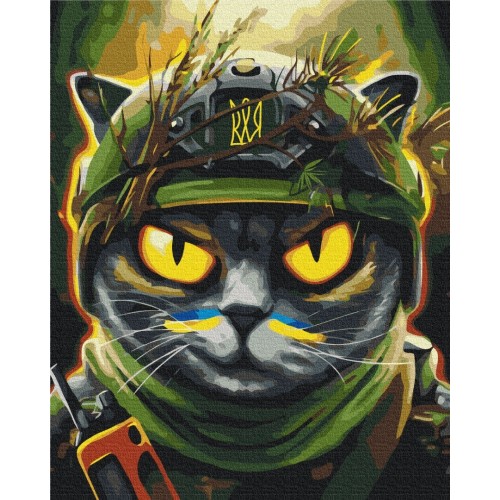 Преміум картина за номерами Котик розвідник ©Маріанна Пащук PBS53311