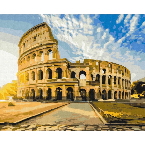 Преміум картина за номерами Колізей на світанку PBS52624 Преміум картина за номерами Колізей на світанку PBS52624