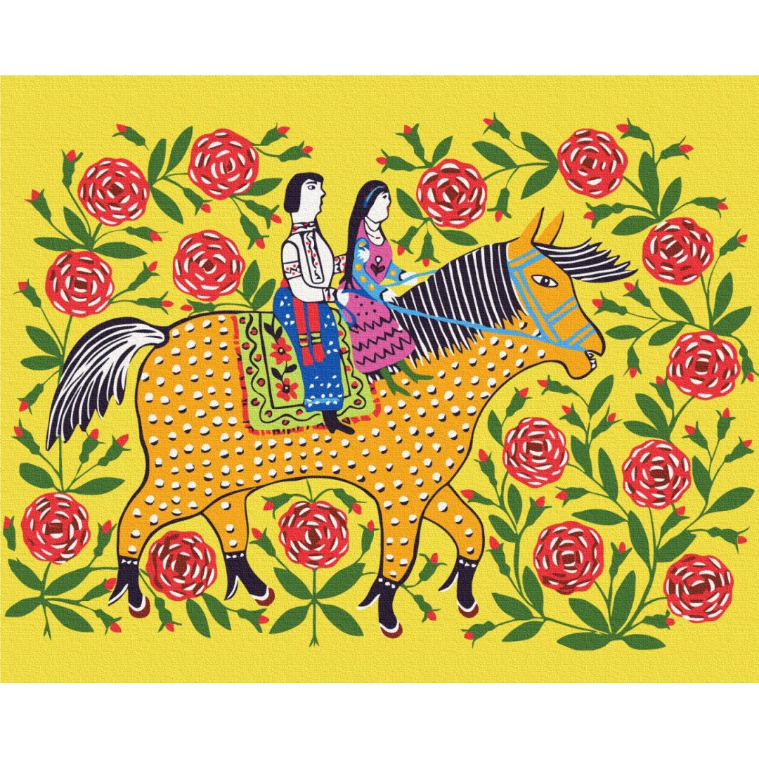 Дівчина з козаком на прогулянці © Maria Prymachenko BS53655