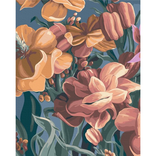 Картина за номерами Стилізована матіола. Диптих 1 © Yana Biluhina BS53925