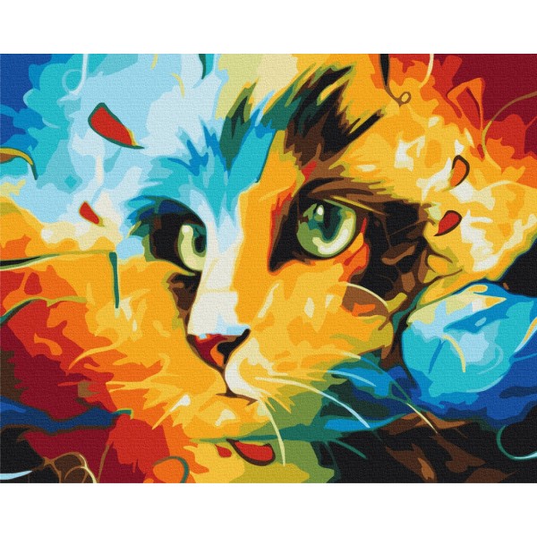 Кіт в яскравих фарбах