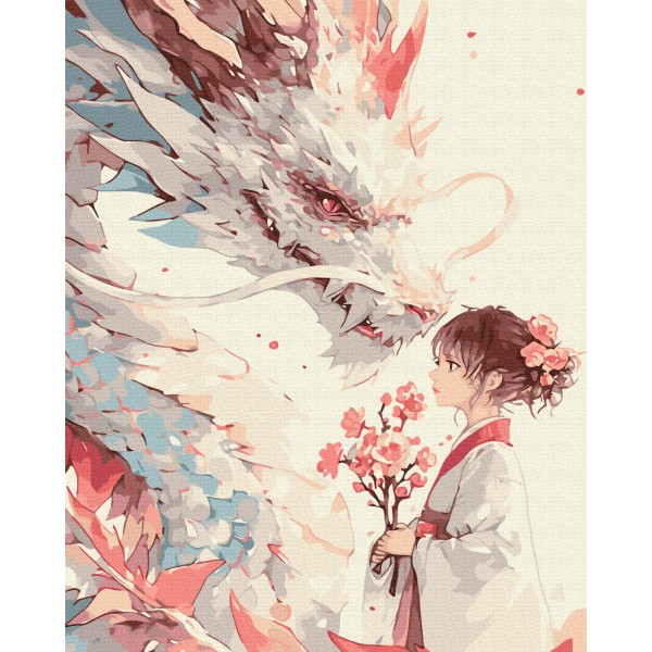 Картина за номерами Дівчинка та її дракон BS54083