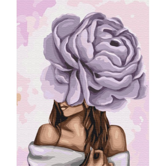 Картина за номерами Дама з фіолетовим піоном
