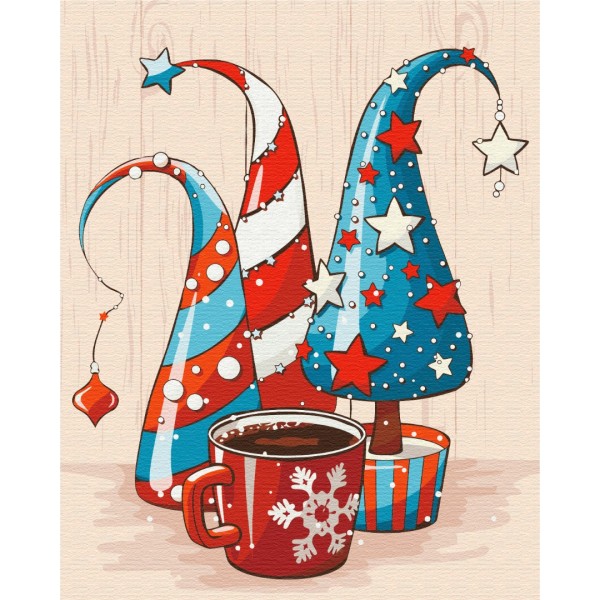 Картина за номерами Різдвяні капелюшки Картина за номерами Різдвяні капелюшки