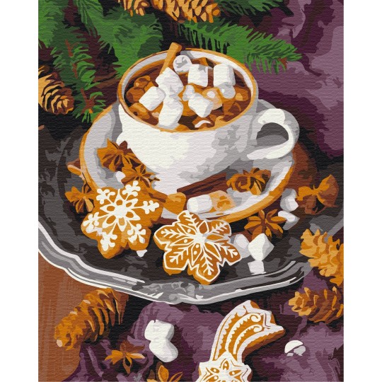 Картина за номерами Пряне какао з сніжком