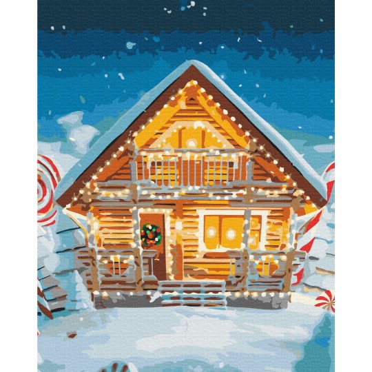 Картина по номерам Сказочный новогодний домик