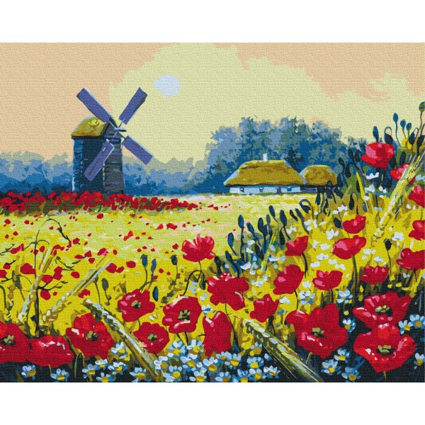 Картина за номерами Макове поле, BS53148 Картина за номерами Макове поле, BS53148