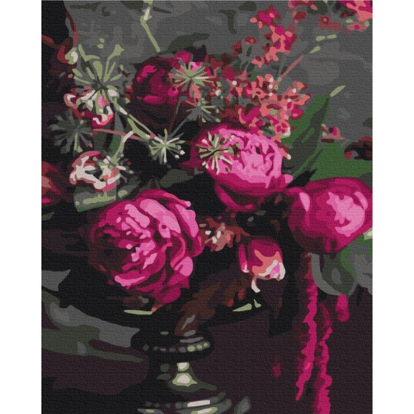 Картина за номерами Малинові піони BS7540