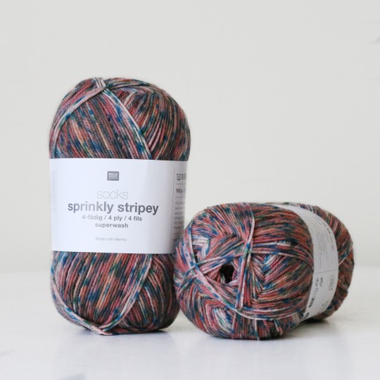 Rico Design Socks Sprinkly Stripey, 002