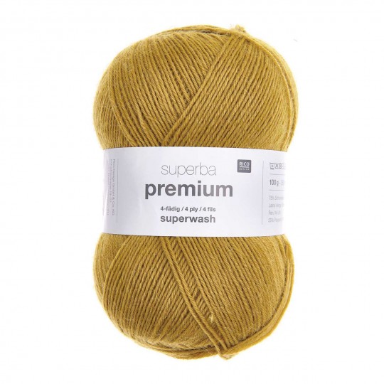 Rico Design Superba Premium Uni 100 г, 003 гірчиця