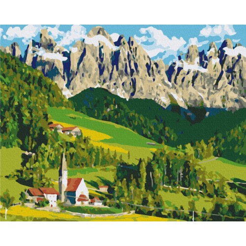 Картина за номерами - Будинок в Альпах