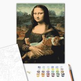 Картина по номерам «Мона Лиза с котом» BS29098 40×50 см