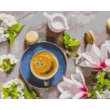 Картина за номерами - Кава і квіти