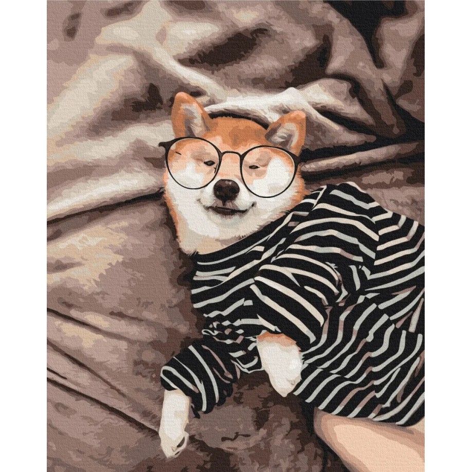 Картина за номерами "Розумний песик @rocky.and.rudy" BS36658 40×50 см