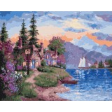 Картина за номерами "Біля озера" BS42664 40×50 см