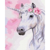 Картина за номерами "Білий єдиноріг" BS43537 40×50 см