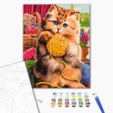 Картина за номерами - Котятко з клубочком