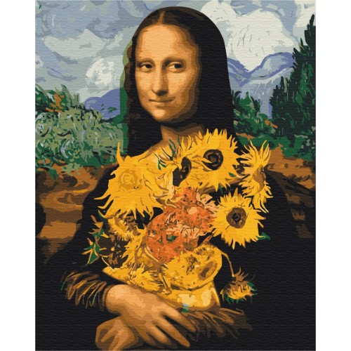 Картина по номерам - Мона Лиза с подсолнухами