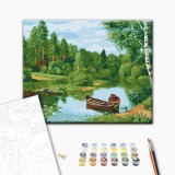 Картина за номерами - Лісове озеро